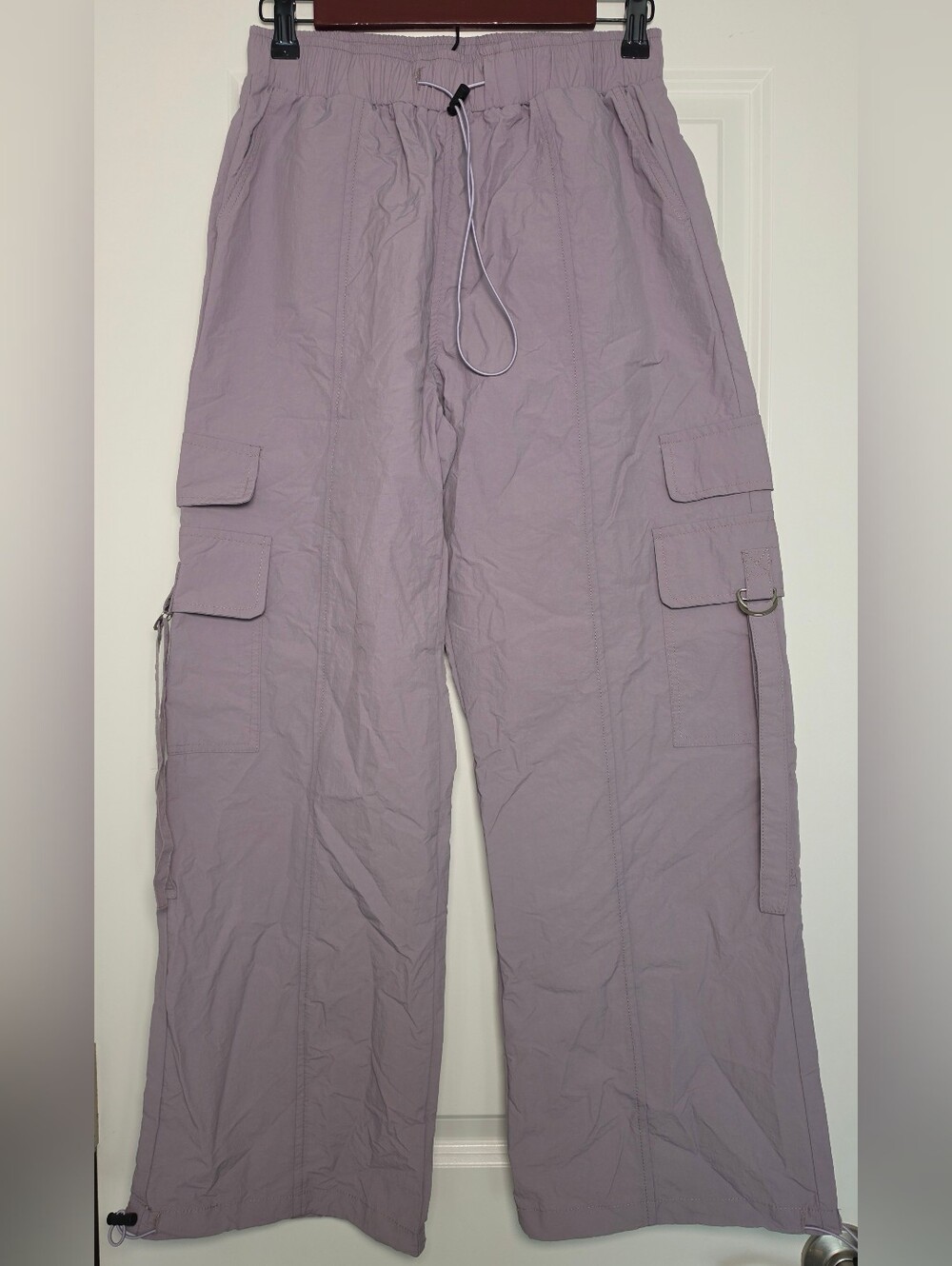 Backyarder Women’s Small Cargo Parachute Pants Lavender Nylon Utility Gorpcore - Picture 2 of 10
